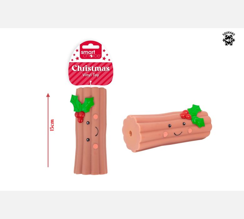 Squeaky Vinyl Yule Log Dog Toy
