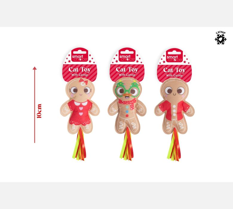 Festive Gingerbread Catnip Cat Toy - Varied