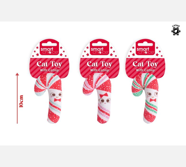 Festive Candy Cane Catnip Cat Toys - Choice of 3 Designs