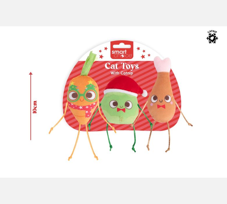 Christmas Dinner Catnip Cat Toy 3 Pack