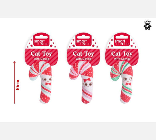 Festive Candy Cane Catnip Cat Toys - Choice of 3 Designs