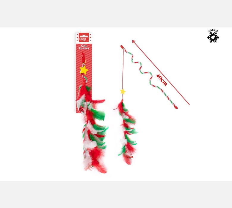 Festive Feather Wiggly Cat Teaser